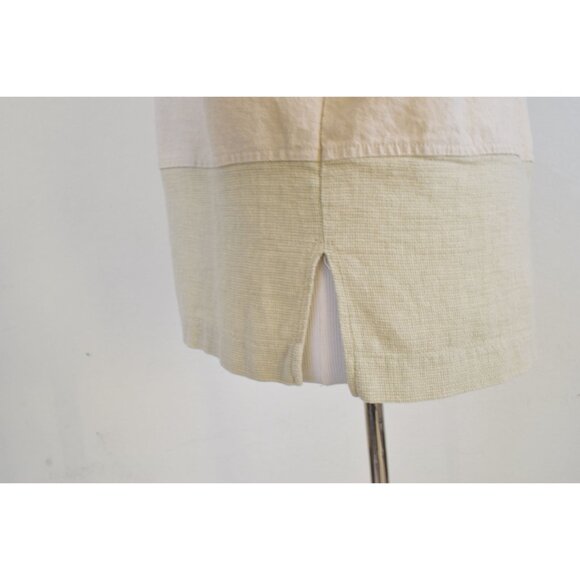 Vintage 90s Linen/Cotton Teddi Shirt | size M - Picture 7 of 8